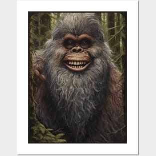 Smiling Bigfoot Posters and Art